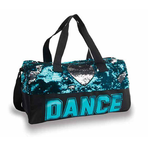 DanzNMotion B842TRQ Sequin Heart Duffle Dance Bag