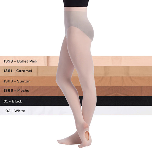 So Danca TS82 Adult Transition /  Convertible Tights with Self Knit Waistband