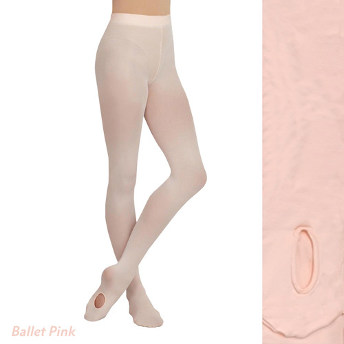 Capezio 1916X (4-6) Children's Self Knit Waist Transition Tights - Ballet Pink