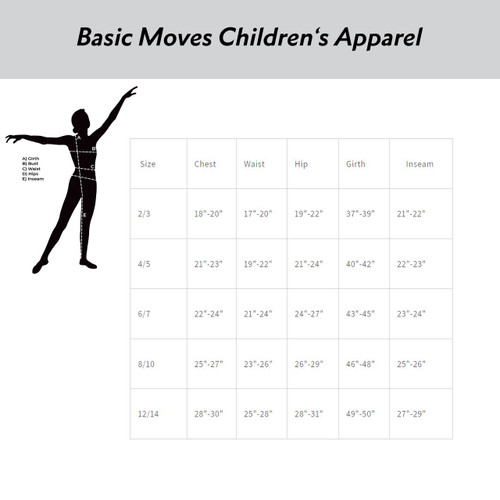 Basic Moves BM5492G Children's Cotton Short Sleeve Leotard with Attached Skirt