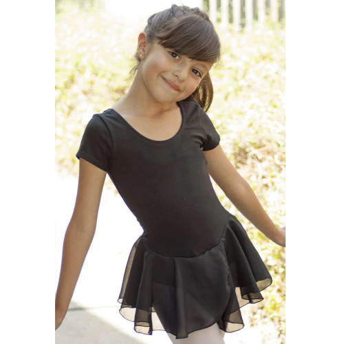 Basic Moves BM5492G Children's Cotton Short Sleeve Leotard with Attached Skirt Basic Moves BM5492G Children's Cotton Short Sleeve Leotard with Attached Skirt