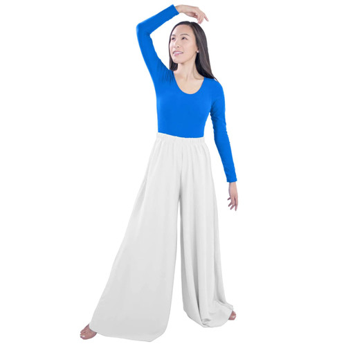 Basic Moves BM6330A Adult Palazzo Pants White Basic Moves BM6330A Adult Palazzo Pants White