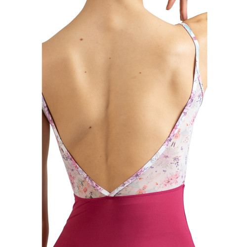 Danse De Paris L0028L Chanelle Nutcracker Grape Camisole Leotard with Festive Bodice
