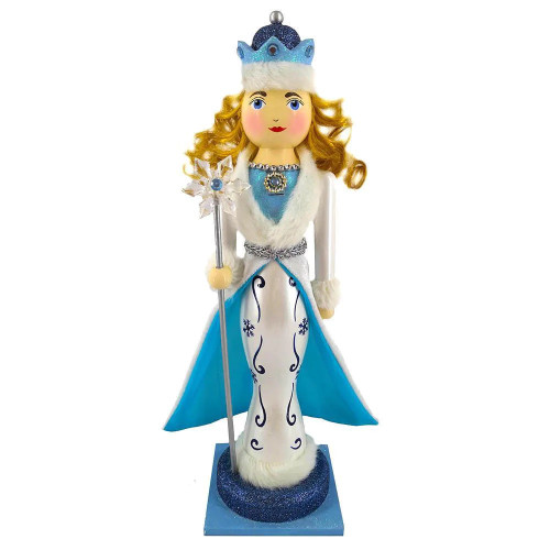 Nutcracker Ballet Gifts N-14-SF-Q 14" Fancy Snow Queen Nutcracker in White Fur and Satin Outfit