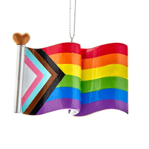 Kurt Adler D4205 Progress Pride Flag 2.36" Resin Ornament