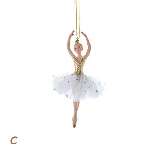 Kurt S. Adler E0653 6.5" Golden Elegance Resin Ballerina Ornament Kurt S. Adler E0653 6.5" Golden Elegance Resin Ballerina Ornament