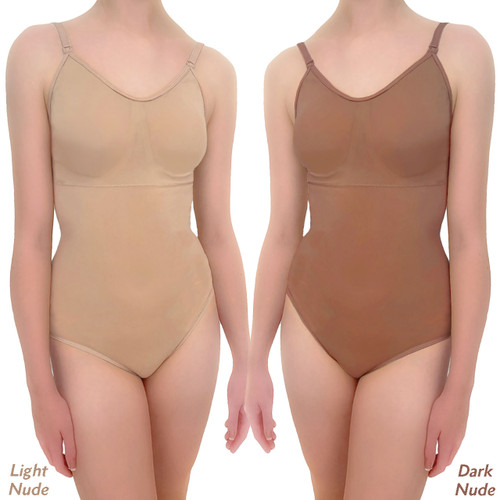 Silky Dance SHDUCP Skin Tone Camisole Leotard with Removable Cups and Clear Back Strap