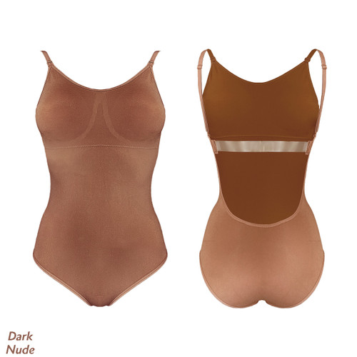 Silky Dance SHDUCP Skin Tone Camisole Leotard with Removable Cups and Clear Back Strap