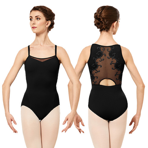 Adult Large Bloch L2347 Scoop Neck Camisole Leotard with Embroidered Mesh Detail