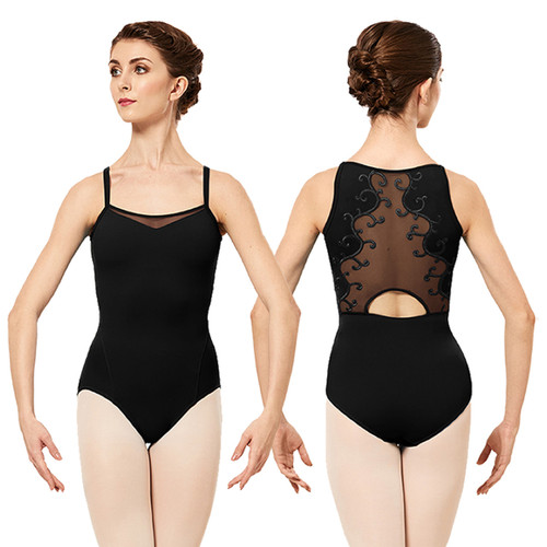 Adult X-Small Bloch L2347 Scoop Neck Camisole Leotard with Embroidered Mesh Detail