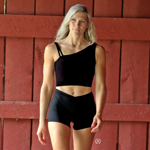 Eurotard 44329 Medium Length Athletic Shorts with V Waist