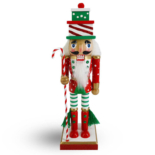 Nutcracker Ballet Gifts N1022-R 10" Red and Green Candy Cane Nutcracker