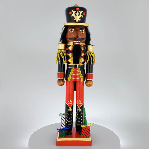 Nutcracker Ballet Gifts N1514-AA 15" African American Soldier Nutcracker in Black and Red with Gift Base Nutcracker Ballet Gifts N1514-AA 15" African American Soldier Nutcracker in Black and Red with Gift Base