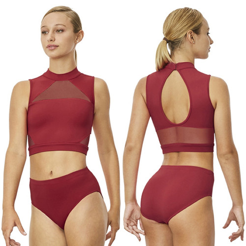 Adult Large Bloch Z7820 Open Back Tank Crop Top with Mesh