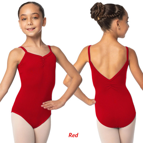 Child Large (12-14) So Danca SL114 Flametta Camisole Leotard with Pinched Front and Back