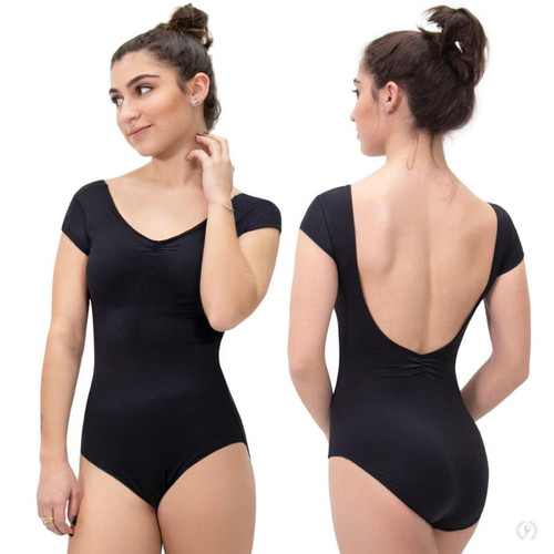 Eurotard 44525 Pinch Front Cap Sleeve Leotard with Low Back