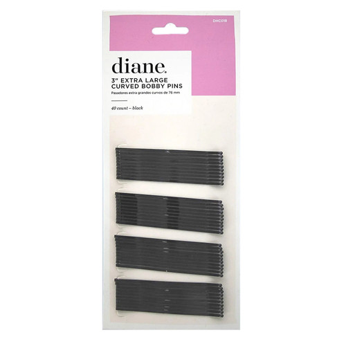 Diane DHC018 3 Inch Extra Large Curved Bobby Pins (40 Pack)