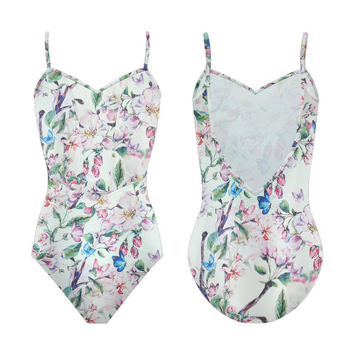 Danse de Paris L0002L Jardin Versaille Floral Camisole Leotard with V Back Danse de Paris L0002L Jardin Versaille Floral Camisole Leotard with V Back