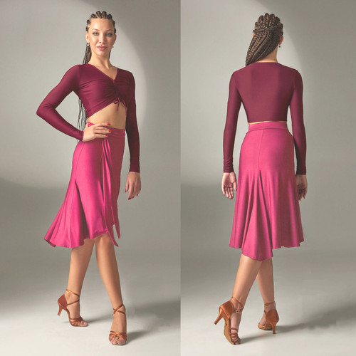 Ruviso Dancewear 131/2 Fuchsia Latin and Rhythm Ballroom Practice Skirt