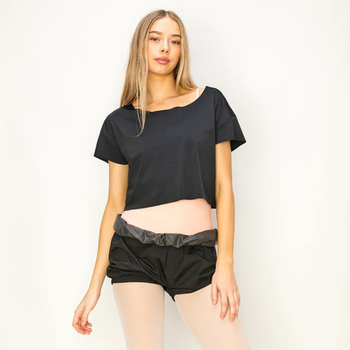 Aluvie AT002 Icee Cooling Wide Neck Cap Sleeve Crop Top