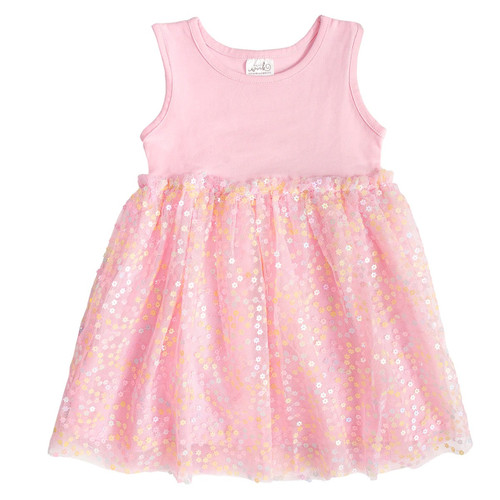 Child X-Small (2T) Sweet Wink Pink Confetti Flower Tank Dress