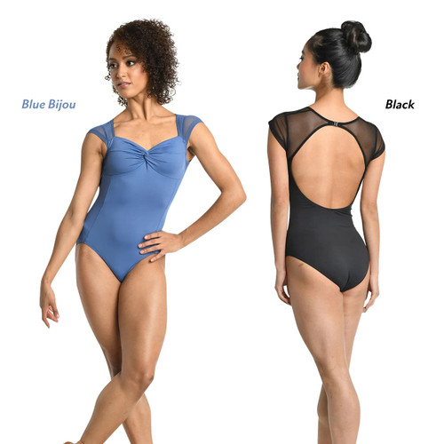 DanzNMotion 23109A Leila Cap Sleeve Twist Front Leotard