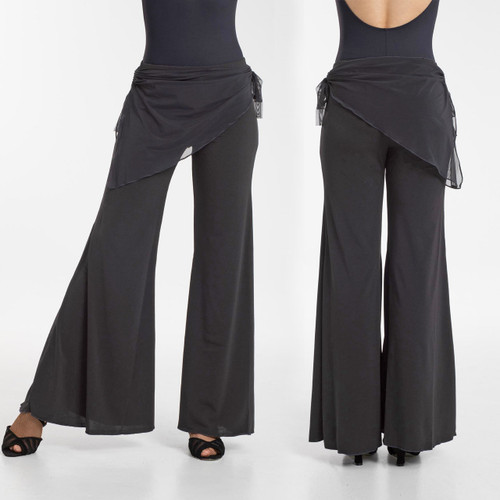 Intermezzo 5252 Flared Ballroom Practice Pants with Adjustable Mesh Skirt