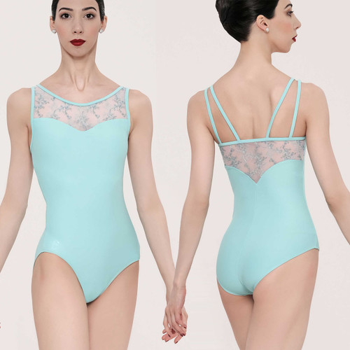 Wear Moi Belamine Tank Leotard with Embroidered Mesh Accents