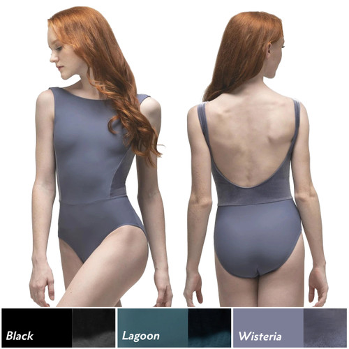 Eleve Dancewear Allison Tank Leotard with Velvet Accents