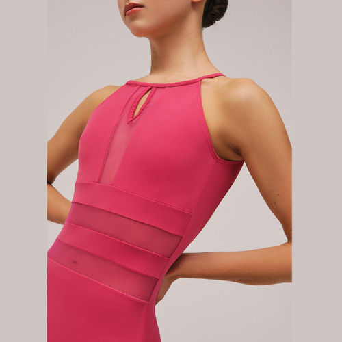 Adult XX-Small Roberta Camisole Leotard with Mesh Insets - Art-Deco Pink Adult XX-Small Roberta Camisole Leotard with Mesh Insets - Art-Deco Pink