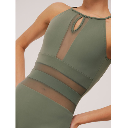 Adult XX-Small Roberta Camisole Leotard with Mesh Insets - Olive Adult XX-Small Roberta Camisole Leotard with Mesh Insets - Olive