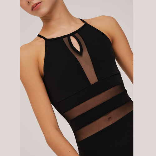 Adult Large Roberta Camisole Leotard with Mesh Insets - Black Adult Large Roberta Camisole Leotard with Mesh Insets - Black