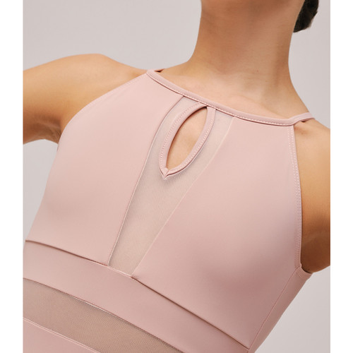 Adult Large Roberta Camisole Leotard with Mesh Insets - Tea Rosa Pink Adult Large Roberta Camisole Leotard with Mesh Insets - Tea Rosa Pink