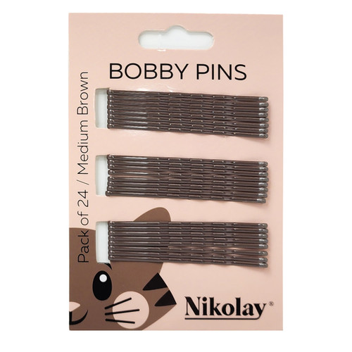 Nikolay HA2006N Bobby Pins - Medium Brown Nikolay HA2006N Bobby Pins - Medium Brown