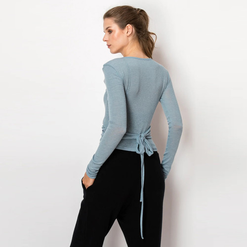 Aluvie AW001 Alu Super Soft Wrap Warm-Up Sweater - Steel Blue