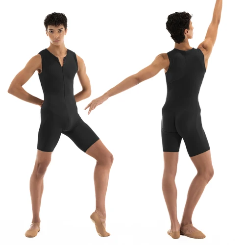 Nikolay DA5051MN Men's Tyler Sleeveless Crew Neck Biketard - Black