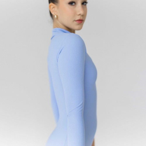 Adult X-Small Pavé Long Sleeve Leotard with Soft Collar