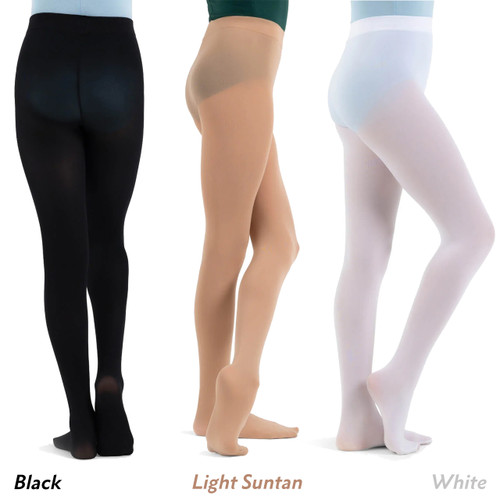 Capezio 1825X (4-6) Children's Studio Basics Footed Tights - Black, Light Suntan, White Capezio 1825X (4-6) Children's Studio Basics Footed Tights - Black, Light Suntan, White