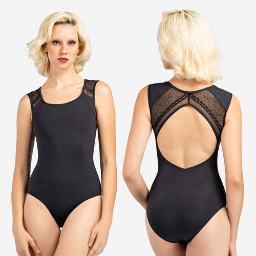 Adult Small Lulli Dancewear LUF703 Elise Wide Tank Leotard with Mesh Detail