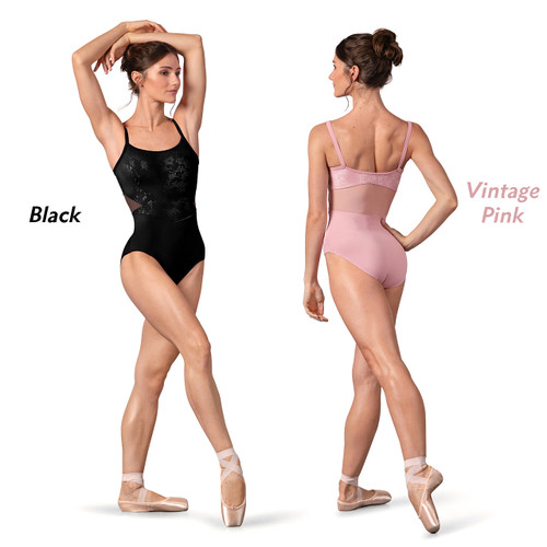 Bloch L50008 Anna Floral Print Camisole Leotard with Mesh Detail