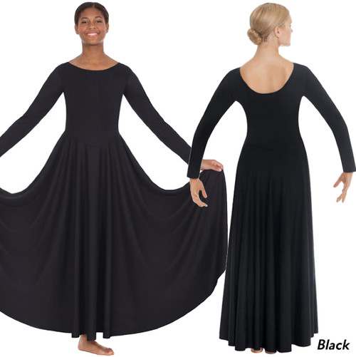 Eurotard 13524p Plus Size Simplicity Praise Dress Black Eurotard 13524p Plus Size Simplicity Praise Dress Black