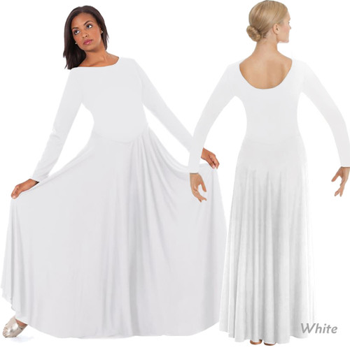 Eurotard 13524p Plus Size Simplicity Praise Dress White Eurotard 13524p Plus Size Simplicity Praise Dress White