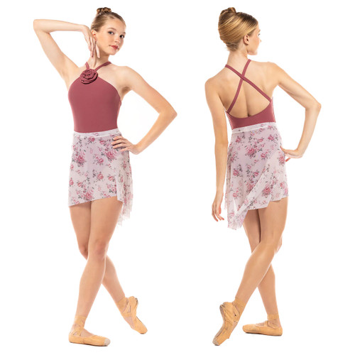 Eleve Dancewear Mid High-Low Pull-On Skirt - Perfume Mesh
