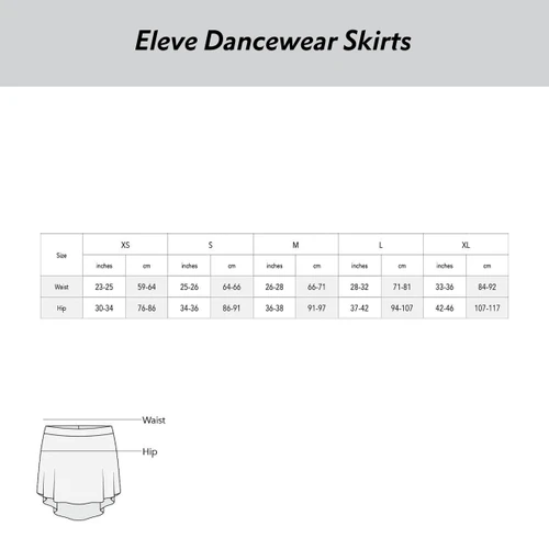 Eleve Dancewear Mid High-Low Pull-On Skirt - Perfume Mesh