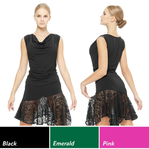 Dance Me BL338 Tank Ballroom Practice Top with Cowl Neckline