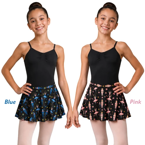 DanzNMotion 26412C Children's Nutcracker Print Pull-On Ballet Skirt