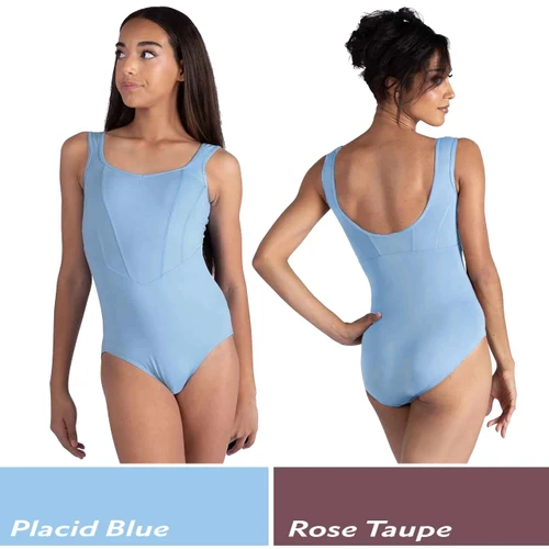 DanzNMotion 26105A Harlowe Corset Bodice Tank Leotard - Blue & Rose