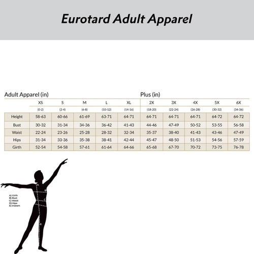 Eurotard 4402 Microfiber Tank Leotard Size Chart Eurotard 4402 Microfiber Tank Leotard Size Chart