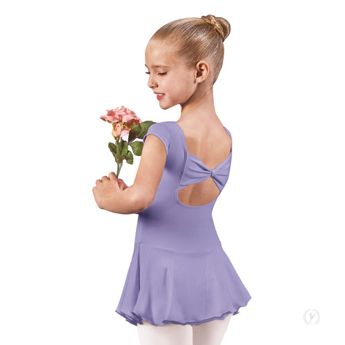 Eurotard 44285 Children's Bow Back Leotard with Attached Skirt Lilac - Lavender