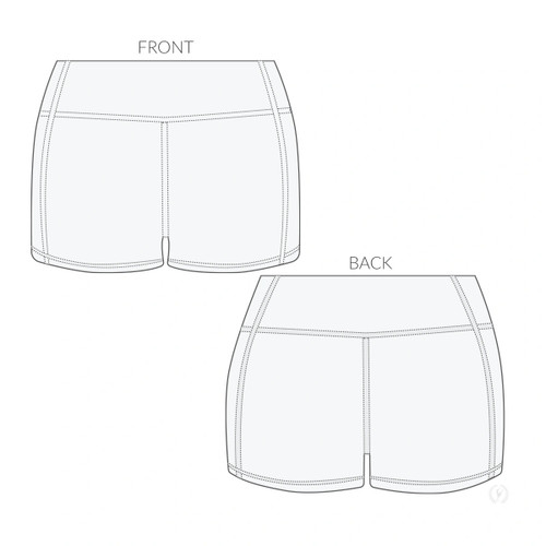 Eurotard 44336 Flat Band Back Seam Shorts
